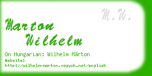 marton wilhelm business card