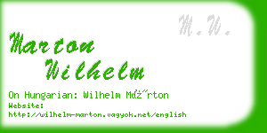 marton wilhelm business card